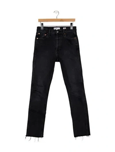 Pre-owned Re/done High-rise Straight Leg Jeans In Black