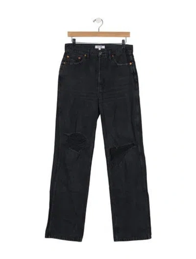 Pre-owned Re/done High-rise Straight Leg Jeans In Black