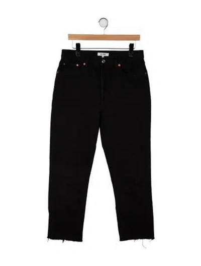 Pre-owned Re/done High-rise Straight Leg Jeans In Black