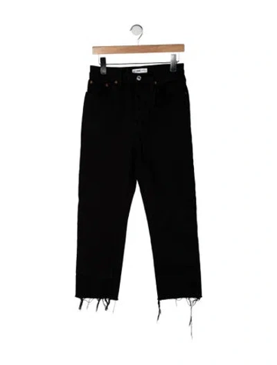 Pre-owned Re/done High-rise Straight Leg Jeans In Black