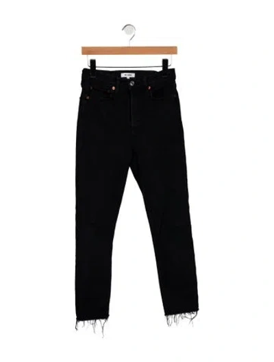 Pre-owned Re/done High-rise Straight Leg Jeans In Black