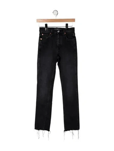 Pre-owned Re/done High-rise Straight Leg Jeans In Black