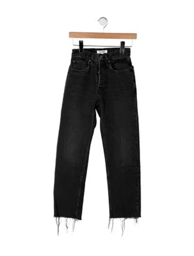Pre-owned Re/done High-rise Straight Leg Jeans In Black