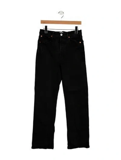 Pre-owned Re/done High-rise Straight Leg Jeans In Black
