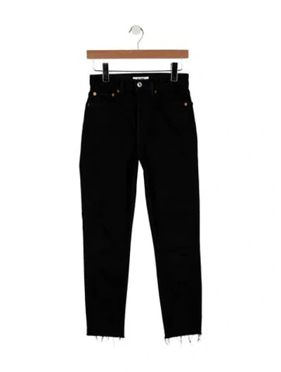 Pre-owned Re/done High-rise Straight Leg Jeans In Black