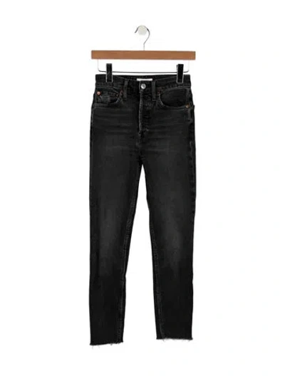 Pre-owned Re/done High-rise Straight Leg Jeans In Black