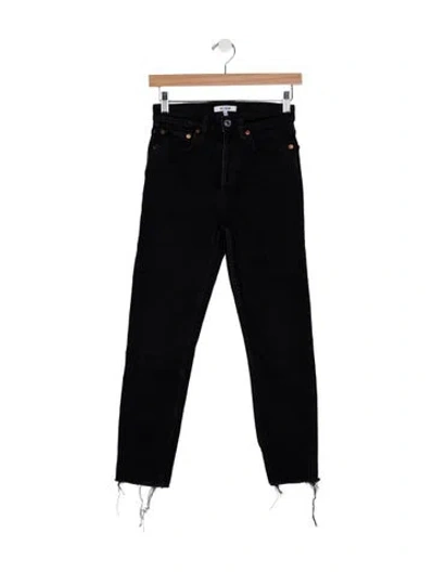 Pre-owned Re/done High-rise Straight Leg Jeans In Black