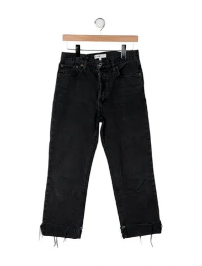 Pre-owned Re/done High-rise Straight Leg Jeans In Black