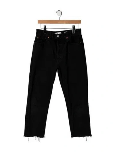 Pre-owned Re/done High-rise Straight Leg Jeans In Black