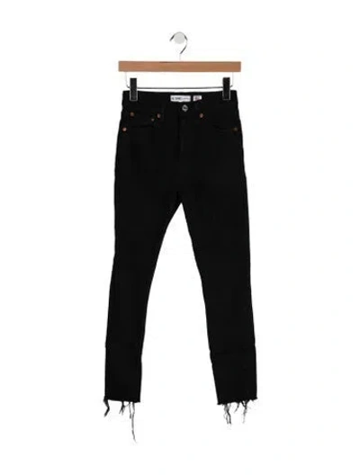 Pre-owned Re/done High-rise Straight Leg Jeans In Black