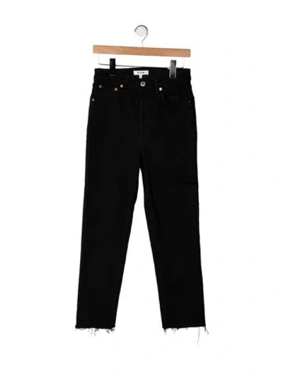 Pre-owned Re/done High-rise Straight Leg Jeans In Black