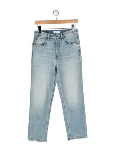 Pre-owned Re/done High-rise Straight Leg Jeans In Blue