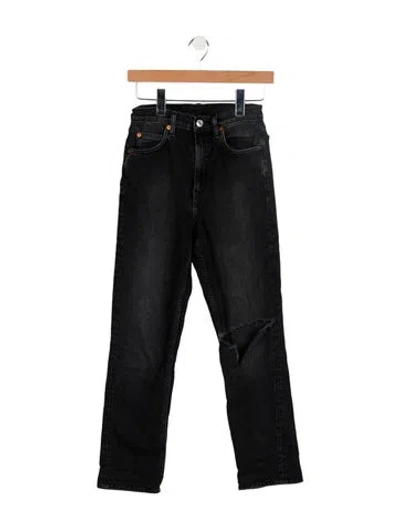 Pre-owned Re/done High-rise Straight Leg Jeans In Blue