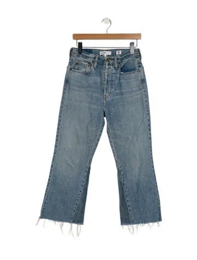 Pre-owned Re/done High-rise Straight Leg Jeans In Blue