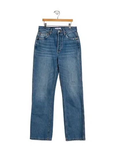 Pre-owned Re/done High-rise Straight Leg Jeans In Blue