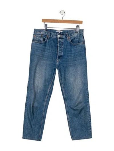 Pre-owned Re/done High-rise Straight Leg Jeans In Blue