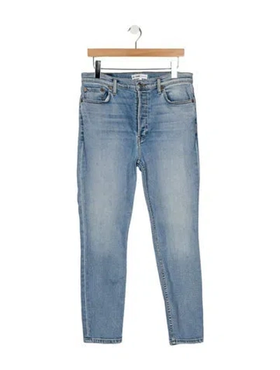 Pre-owned Re/done High-rise Straight Leg Jeans In Blue