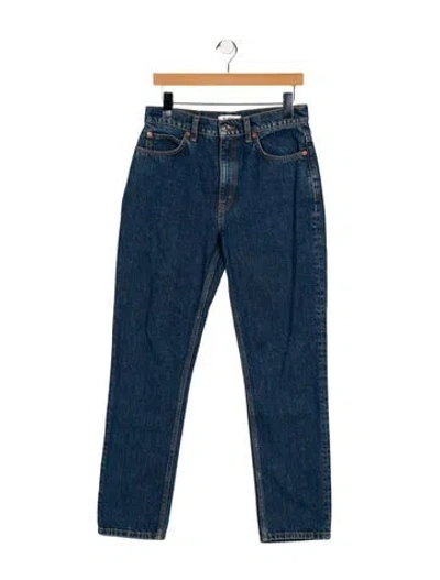 Pre-owned Re/done High-rise Straight Leg Jeans In Blue