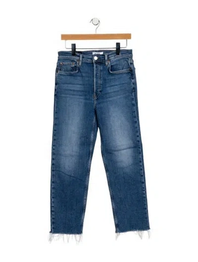 Pre-owned Re/done High-rise Straight Leg Jeans In Blue
