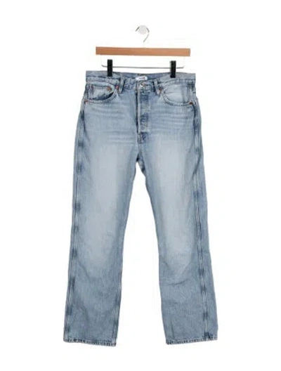 Pre-owned Re/done High-rise Straight Leg Jeans In Blue