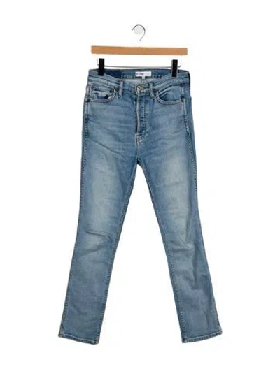 Pre-owned Re/done High-rise Straight Leg Jeans In Blue