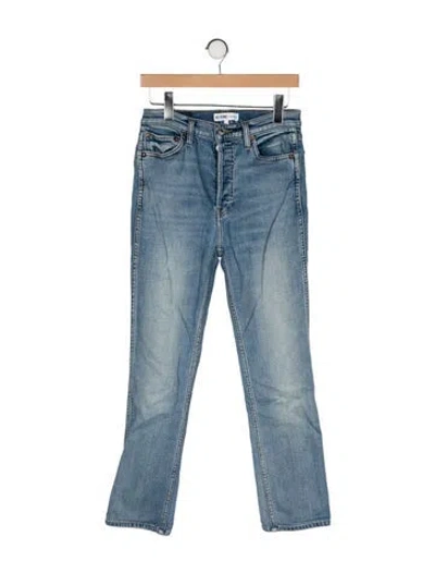 Pre-owned Re/done High-rise Straight Leg Jeans In Blue