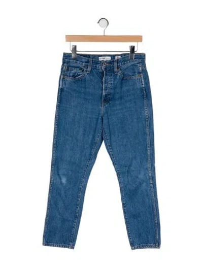 Pre-owned Re/done High-rise Straight Leg Jeans In Blue
