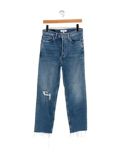 Pre-owned Re/done High-rise Straight Leg Jeans In Blue