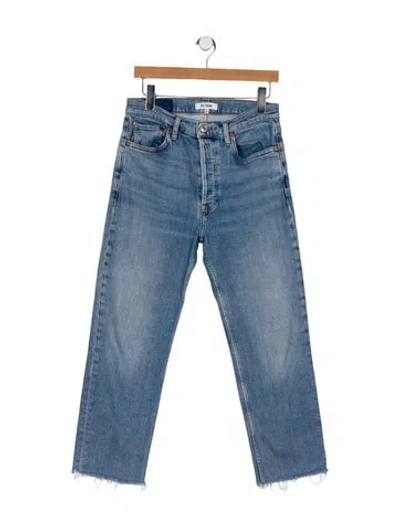 Pre-owned Re/done High-rise Straight Leg Jeans In Blue