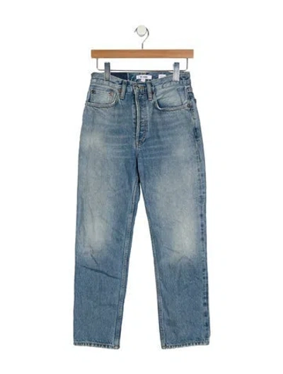 Pre-owned Re/done High-rise Straight Leg Jeans In Blue
