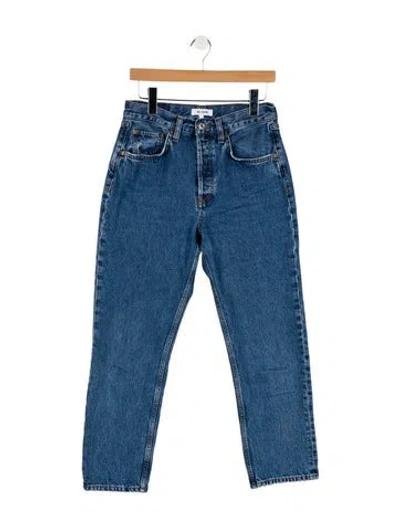 Pre-owned Re/done High-rise Straight Leg Jeans In Blue