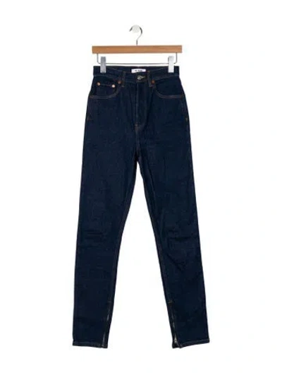 Pre-owned Re/done High-rise Straight Leg Jeans In Blue