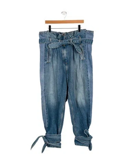 Pre-owned Re/done High-rise Straight Leg Jeans In Blue