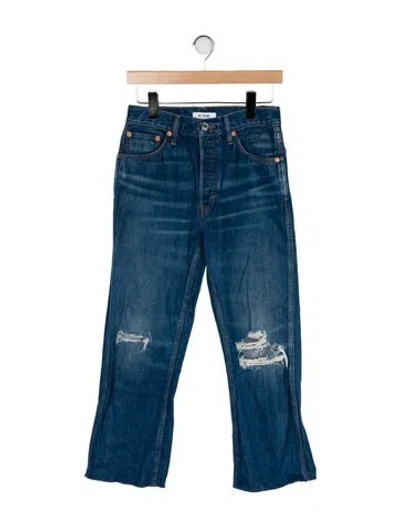 Pre-owned Re/done High-rise Straight Leg Jeans In Blue