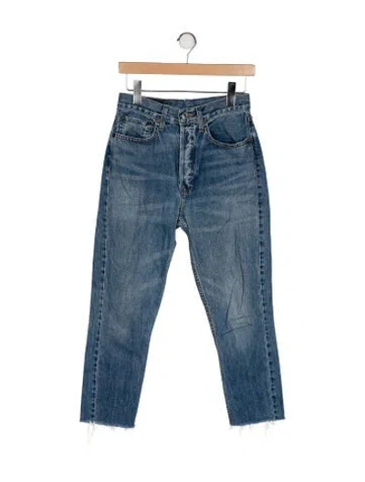 Pre-owned Re/done High-rise Straight Leg Jeans In Blue