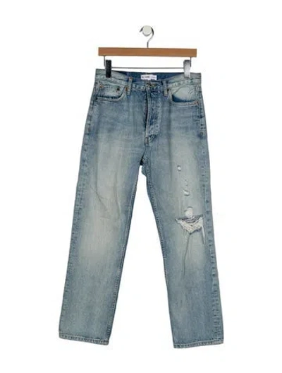 Pre-owned Re/done High-rise Straight Leg Jeans In Blue
