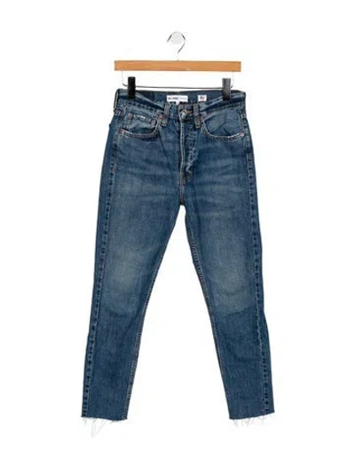 Pre-owned Re/done High-rise Straight Leg Jeans In Blue