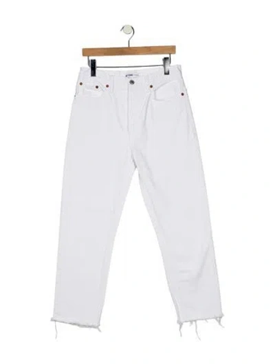 Pre-owned Re/done High-rise Straight Leg Jeans In Blue