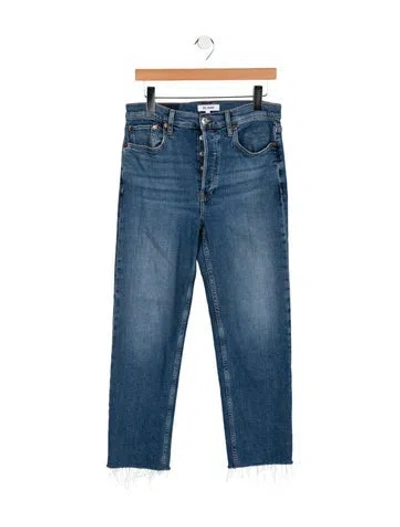 Pre-owned Re/done High-rise Straight Leg Jeans In Blue