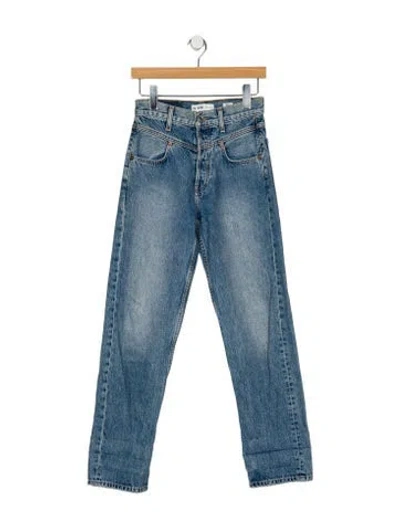 Pre-owned Re/done High-rise Straight Leg Jeans In Blue
