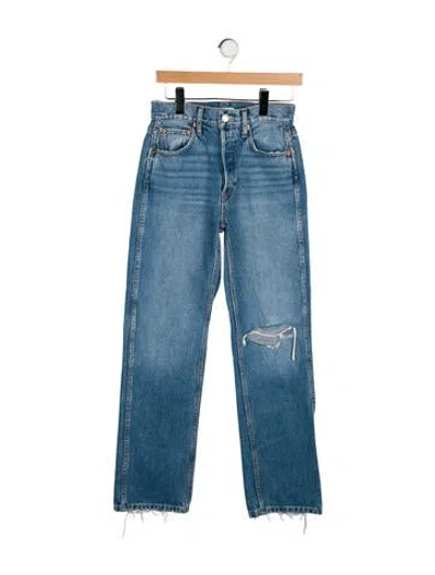 Pre-owned Re/done High-rise Straight Leg Jeans In Blue
