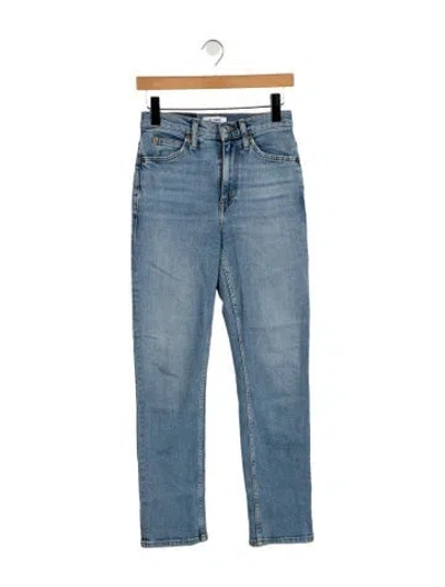 Pre-owned Re/done High-rise Straight Leg Jeans In Blue