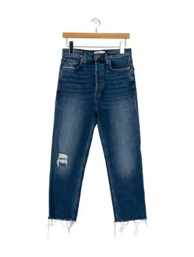 Pre-owned Re/done High-rise Straight Leg Jeans In Blue