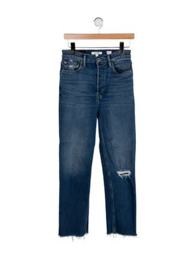 Pre-owned Re/done High-rise Straight Leg Jeans In Blue