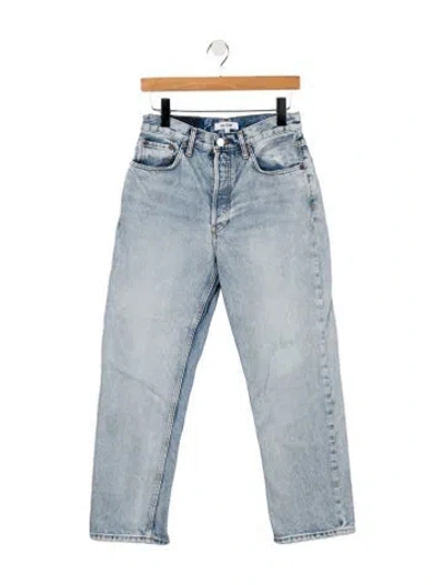 Pre-owned Re/done High-rise Straight Leg Jeans In Blue