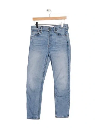 Pre-owned Re/done High-rise Straight Leg Jeans In Blue