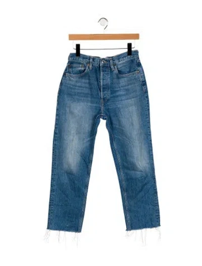 Pre-owned Re/done High-rise Straight Leg Jeans In Blue