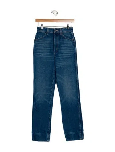 Pre-owned Re/done High-rise Straight Leg Jeans In Blue
