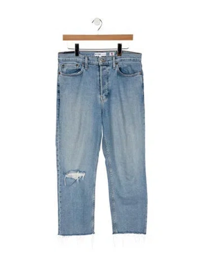 Pre-owned Re/done High-rise Straight Leg Jeans In Blue
