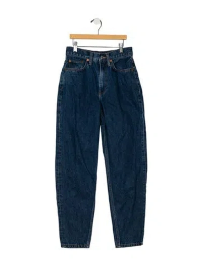 Pre-owned Re/done High-rise Straight Leg Jeans In Blue